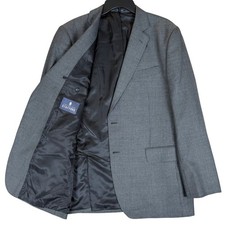 Stafford Blazer 42 Reg Travel Classic Fit Grey Micro Houndstooth Sport Coat