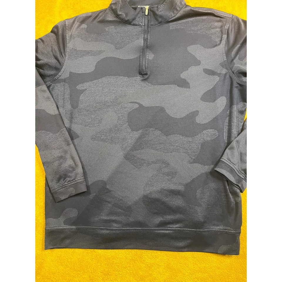 Peter Millar Mens Camo Quarter Zip Pullover Long Sleeve Shirt Navy L - Image 4 of 4