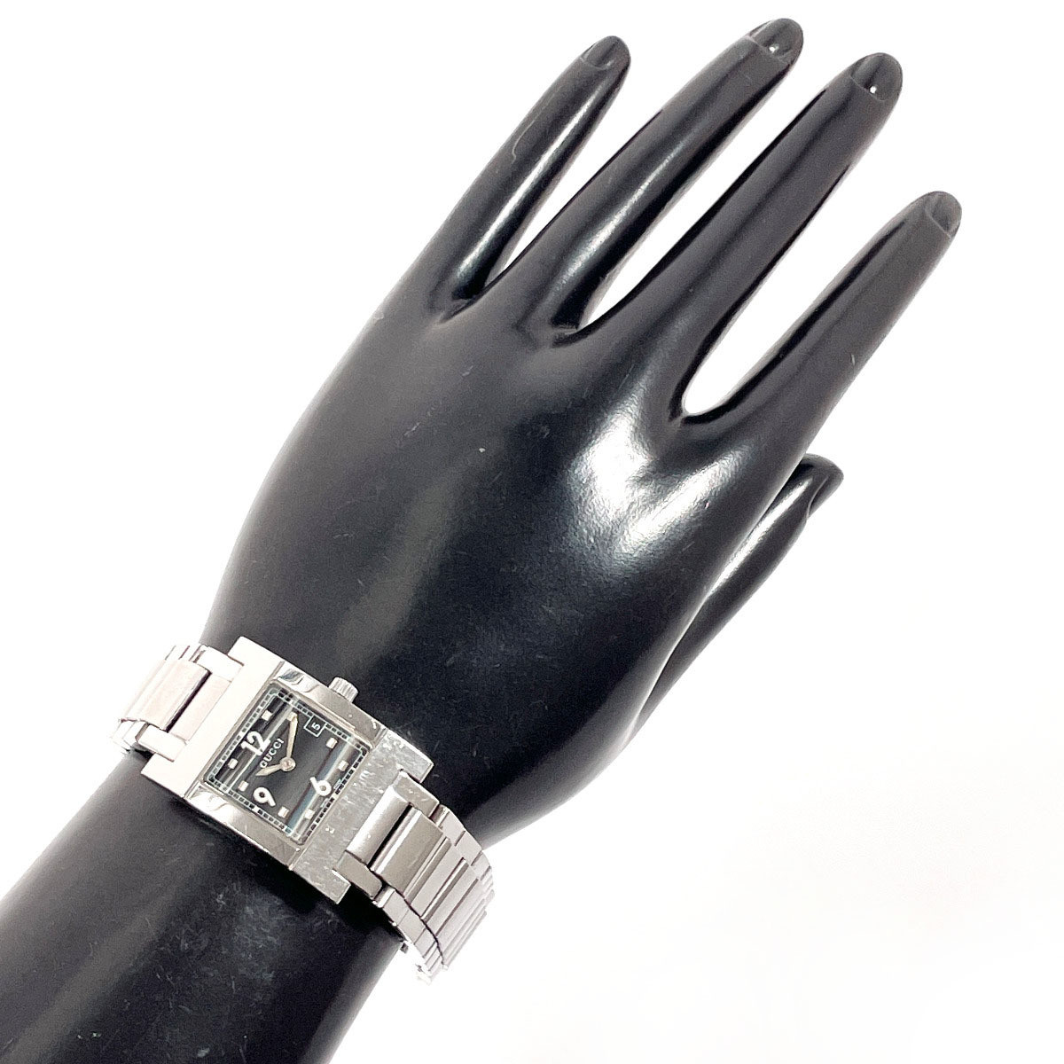GUCCI 7700L Quartz Square Face Date ST.STEEL Black Dial [Boxed] | eBay