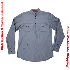 Mens Desigual Blue Shirt Long Sleeve Size S