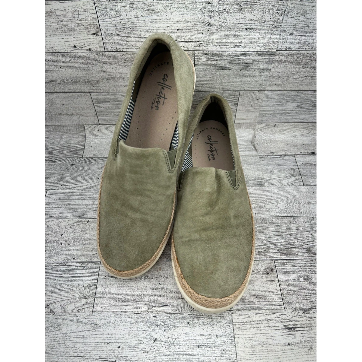 Clarks Women Camouflage Suede Size 8 1/2 pre-owned. Clarks Originals Wallabee Shoes Mens Size 7.5 Beige Suede  main image 3