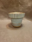 Stangl 22K Gold Teal Brushed Gold Mid Century Modern Flower Pot 4.25” Tall