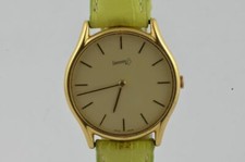 EBERHARD OROLOGIO VINTAGE DONNA 34MM ACCIAIO PLACCATO ORO QUARZO CON CINTURINO PELLE OROLOGIO DA POLSO