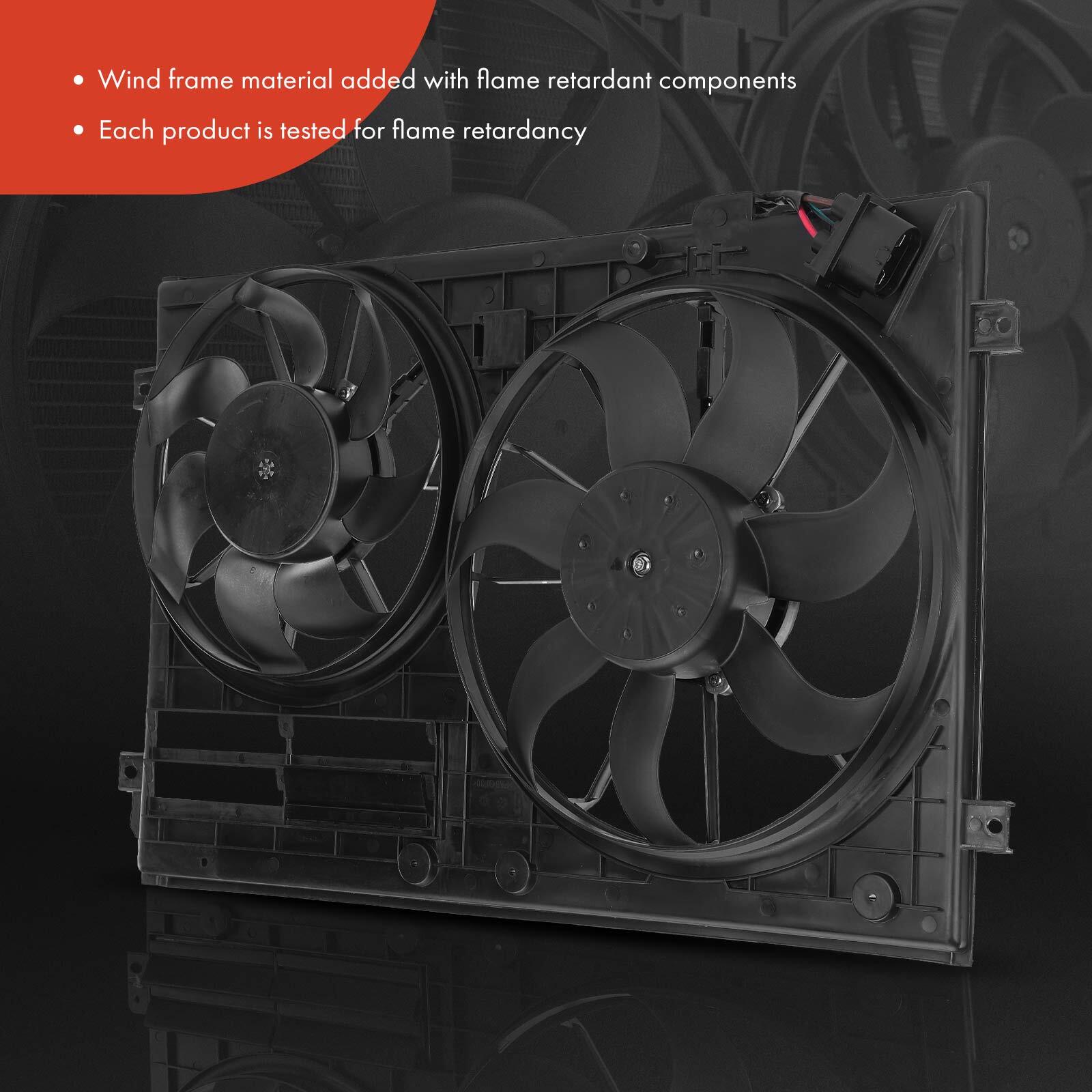 Radiator & AC Condenser & Dual Cooling Fan Kit for Volkswagen CC 2014