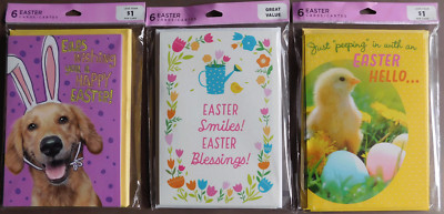 Hallmark Easter Greeting Cards, Set of 3, NIP, Variety of 18, DaySpring, Dog