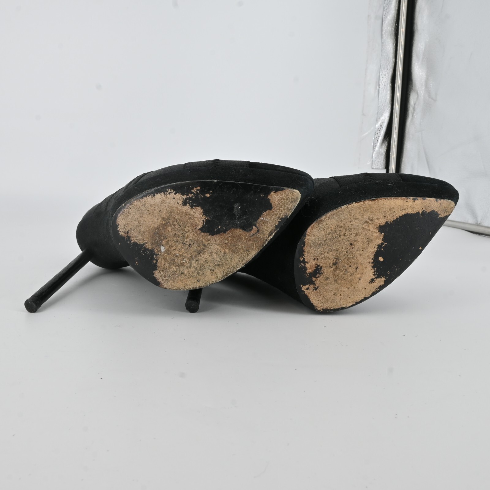 SAINT LAURENT Stivaletti con tacco YSL neri elasticizzati plateau misura 36 5