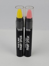 Splashes Spills Face Body Paint Stick PINK YELLOW 0.14 oz ea NEW