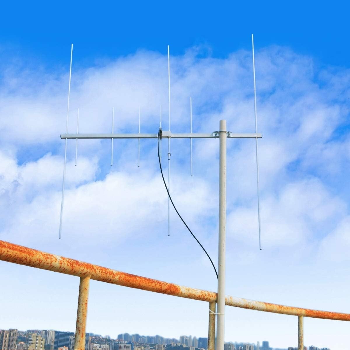 Anten Sign Dual Band Yagi Antenna, 2Meter 70CM 144/430Mhz 9.5/11.5dBi Outdoor Base ...