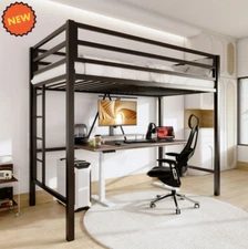 Cama Litera Twin para Adultos Niños Heavy Duty Twin Metal Loft Bed Frame Black