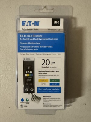 #ad Eaton BRN120A1CS 20A Dual Function Circuit Breaker $54.99