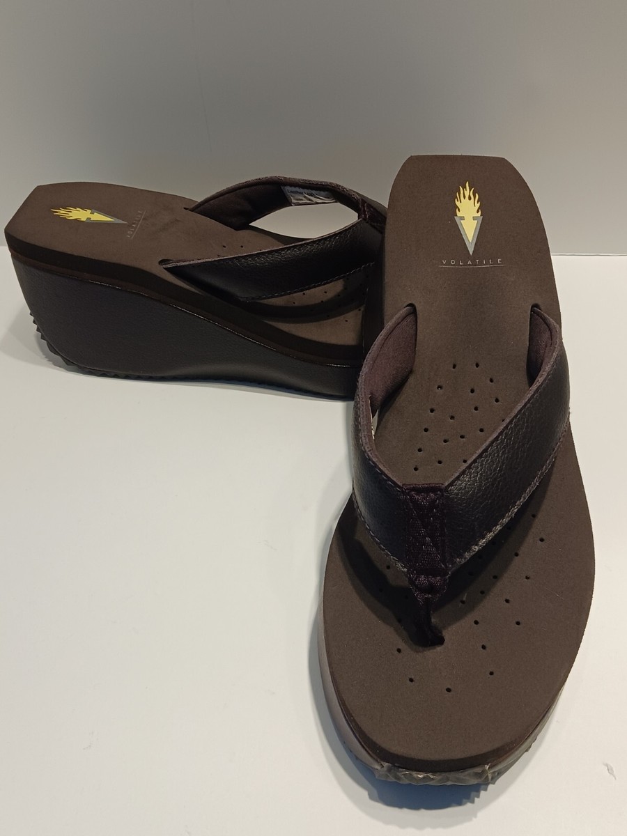 Volatile Frappuccino Women's Sandal/Wedge Upper LeatherSize 10 NWOB
