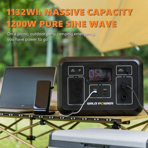 WILD POWER 1200W 1132Wh Portable Power Station Solar Generator Power Bank - Picture 3 of 9