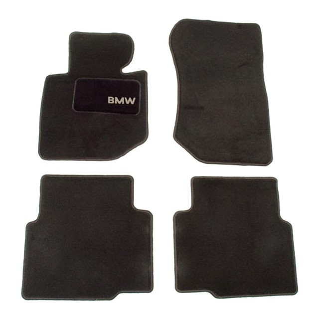 BMW OEM Black Carpeted Floor Mats Heel Pad E36 3 Series Sedan Coupe