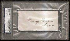 Henry Wilson 18th VP Ulysses S. Grant Signed Auto PSA/DNA Slabbed Cut