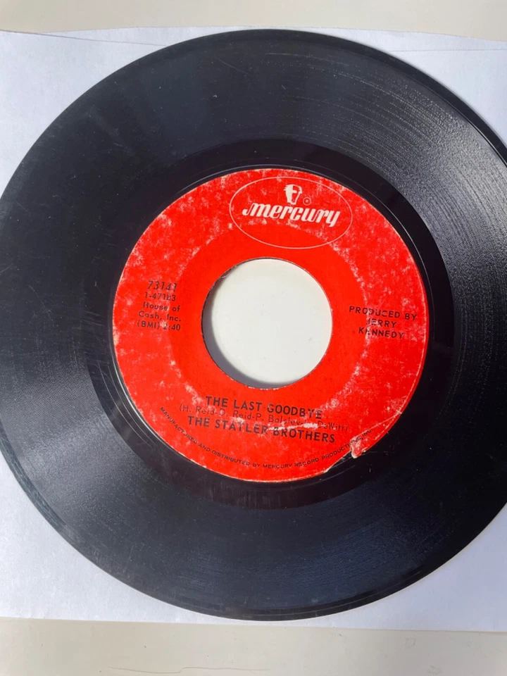 THE STATLER BROTHERS BED OF ROSE'S/THE LAST GOODBYE MERCURY VINYL 45 VG 73141 - Imagem 2 de 2
