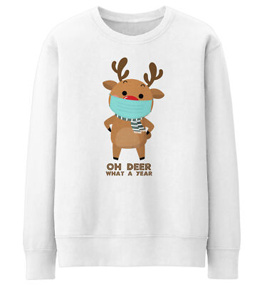 Unisex Oh Deer What A Year Sweatshirt Funny Christmas Jumper