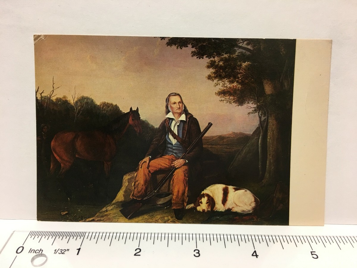 Postcard John James Audubon, John Woodhouse Audubon Art Dog Horse