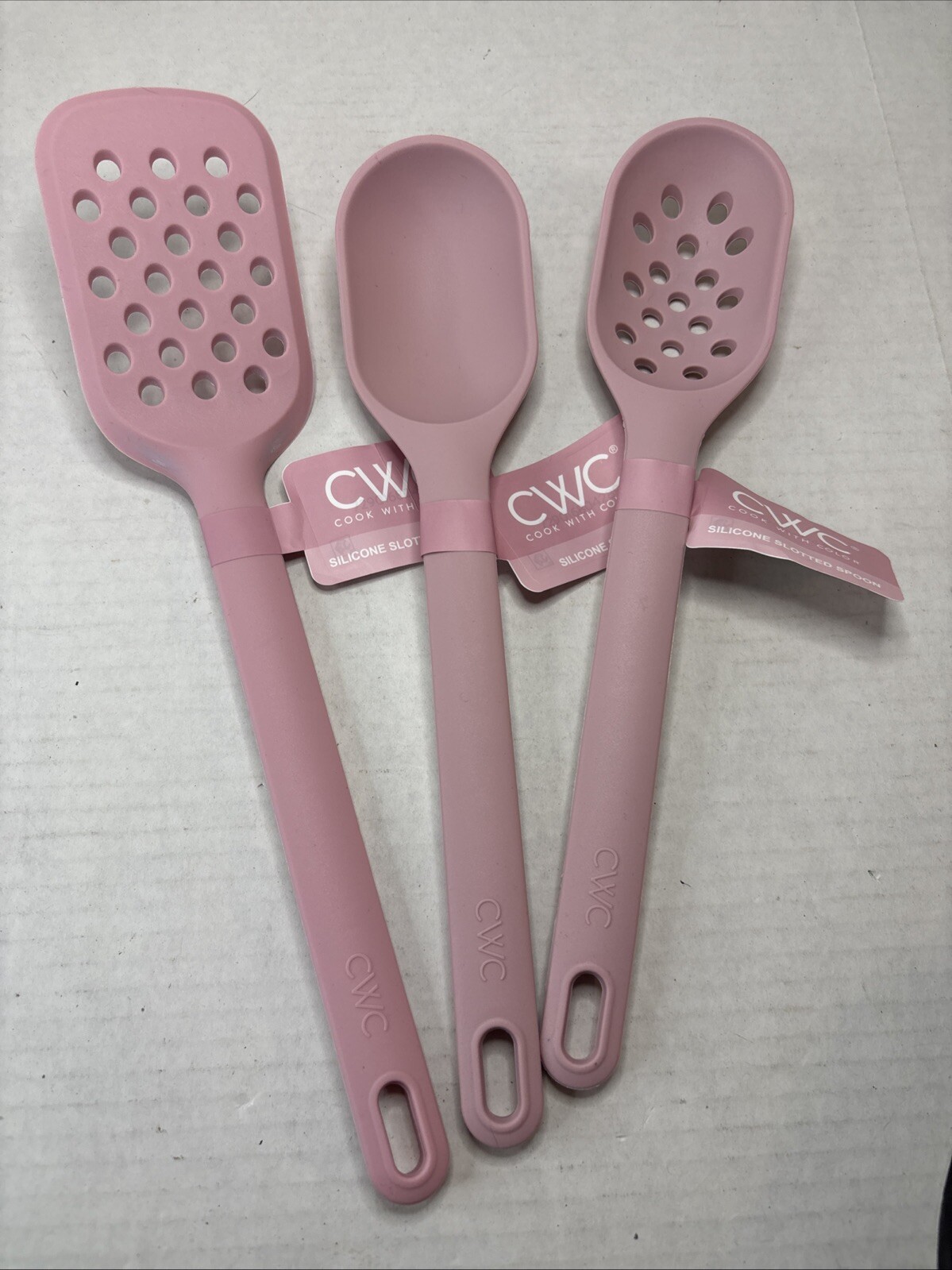 Set Of 3 CWC Silicone Slotted Spoon Slotted Turner & Reg Spoon. | eBay