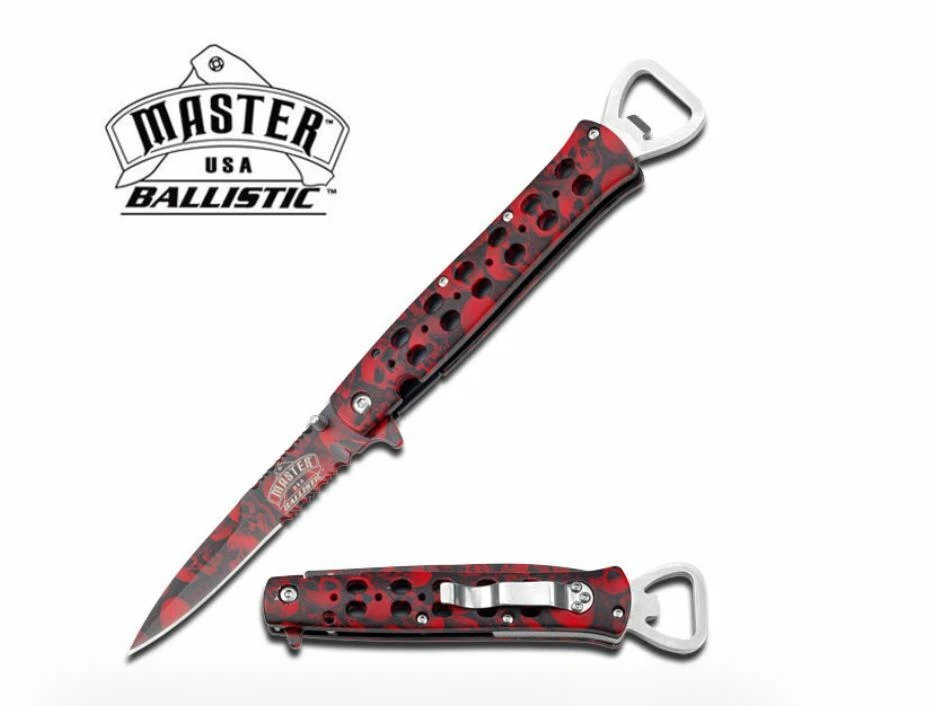Master Ballistic Fantasy Spring Assist Knife Bottle Opener Knife MU-A004RD - Red