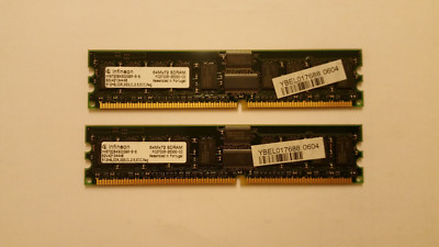 2x 512MB Infineon HYS72D84300GBR-6-B ECC-Speicherriegel PC2700R SDRAM