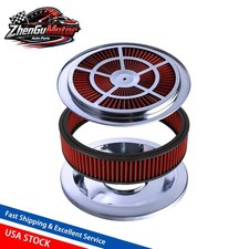14 X 3 Black Round Washable Air Cleaner Chrome Top Lid Fits Chevy Sbc Bbc V8