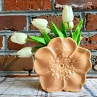 McCoy Wall Pocket Flower Blossom Rustic Line Peach Pink • Vintage 1940s