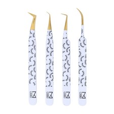 LASH Tweezers for Eyelash Extensions Set of 4 - Professional Lash Extension...