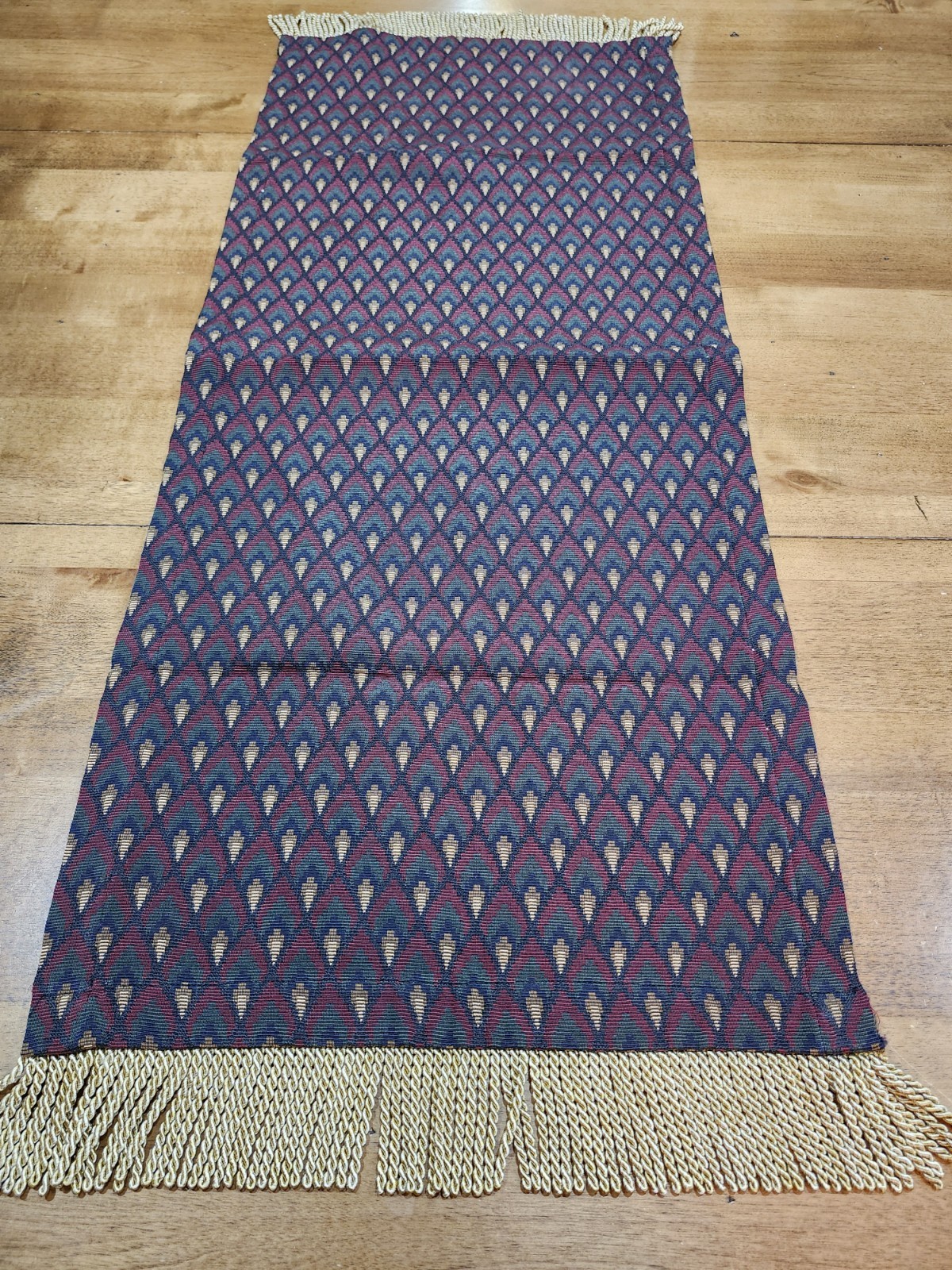 Table Runner Or Dresser Scarf With Tassels Thick Fabric Pretty Fall Colors