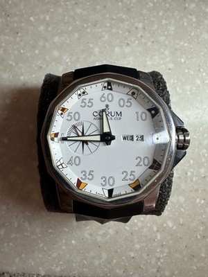 Men s Swiss Corum Admiral s Cup Watch with Valjoux 7750 automatic movement. 