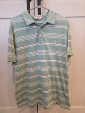 Original Penguin Polo Shirt Mens XXL Green Striped Classic Fit Short Sleeve Golf