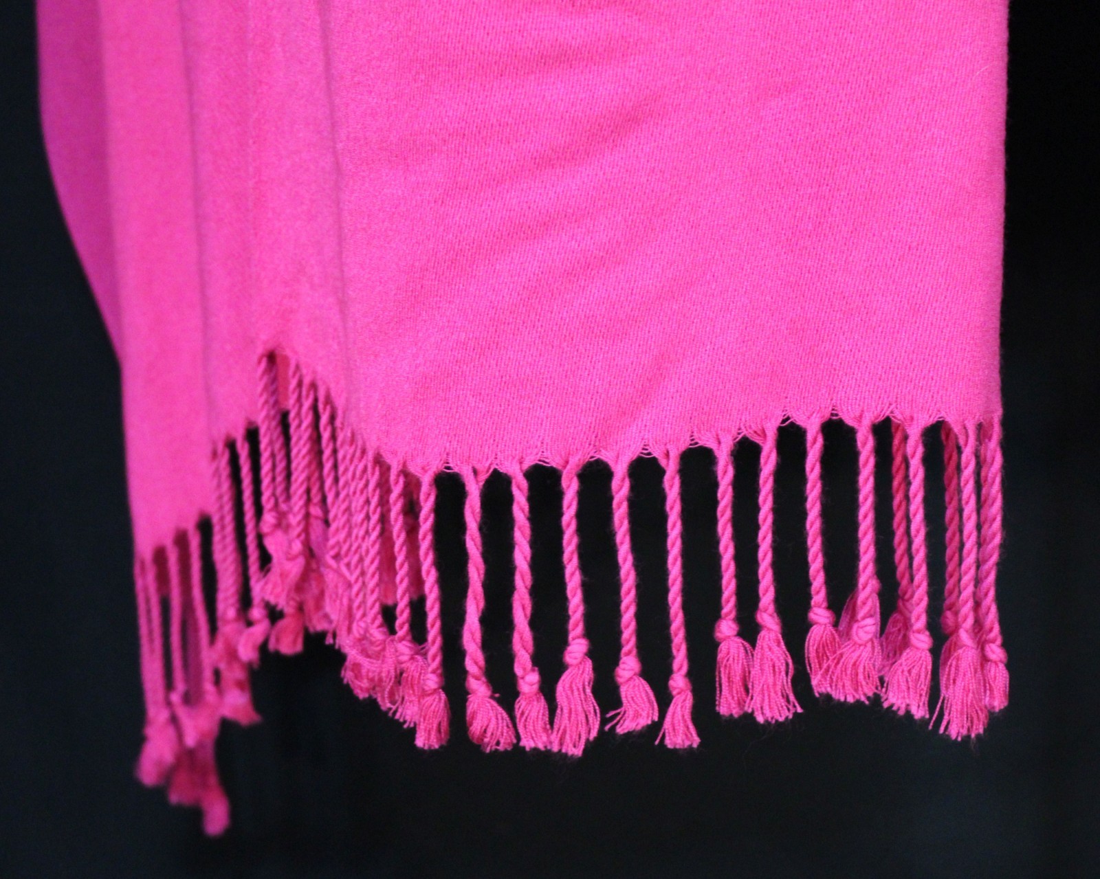 Fuchsia Lightweight Knit Rectangular Scarf W/ Kno… - image 2