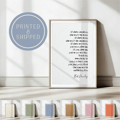 A4 Bob Marley Zitat Druck If She's Amazing Romantisch Hochzeit Lesen ungerahmte Kunst