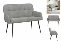 Zweisitzer-Sofa Mit Metallbeinen 2-Sitzer Hellgrau Samt