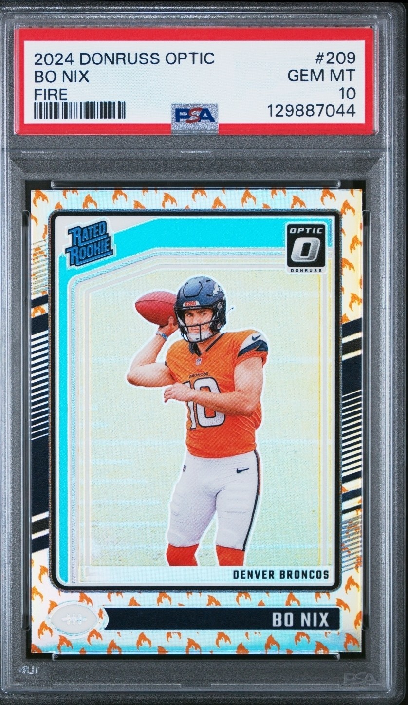 2024 PANINI DONRUSS OPTIC FIRE #209 BO NIX RC PSA 10