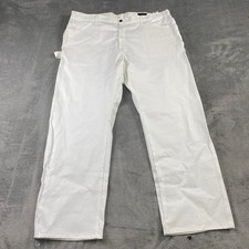 Dickies Utility Work Pants Relaxed Fit White Cotton 42x30 Carpenter Utility NEW