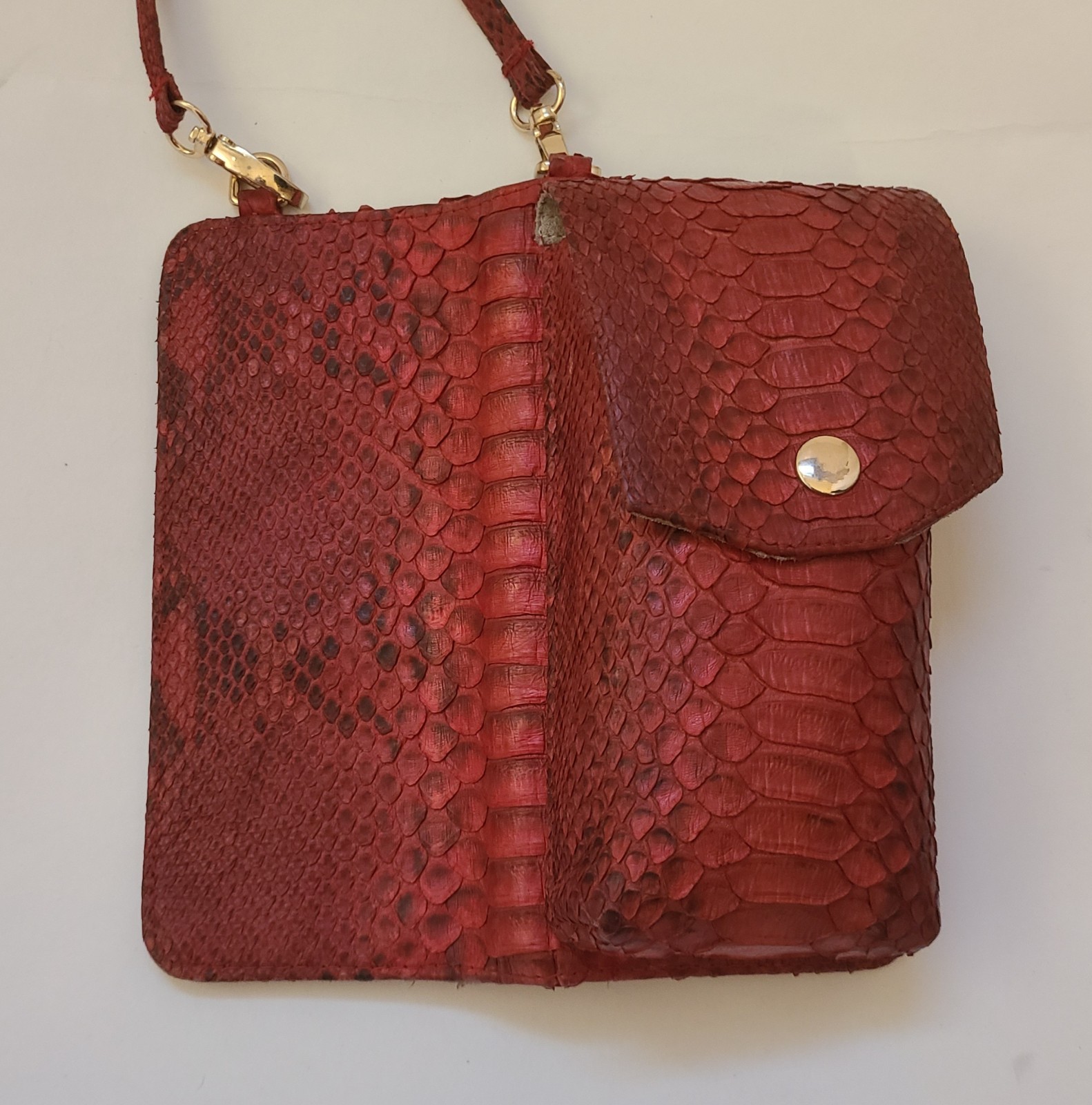 The Grand Pelle Red Python Leather Crossbody Wall… - image 2