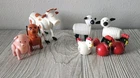 Vintage Fisher Price Little People Barnyard Animal Lot Of 8 Made In Hong Kong