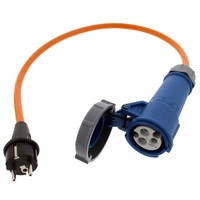 Adapterkabel Cee-Kupplung Auf Schuko-Stecker 500Mm 230V 16A Camping Wohnwagen