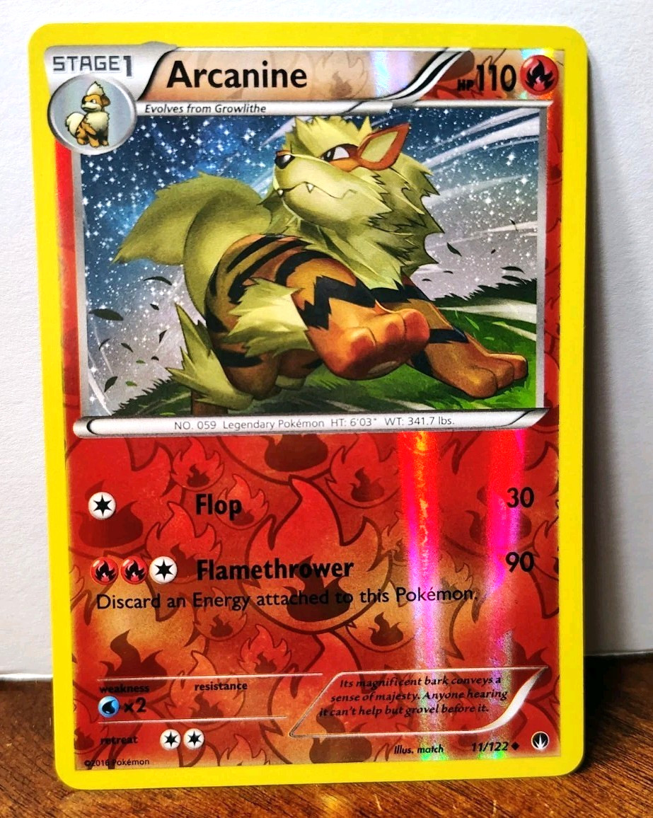 POKEMON ARCANINE 11/122 REVERSE HOLO BREAKPOINT LP-NM