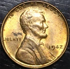 1942 Lincoln Wheat Penny AU 1c US Coin Philadelphia Mint