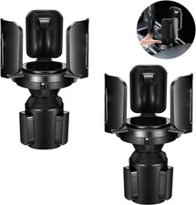 2x Car Cup Holder Expander Adapter Universal For Large Bottles Mugs With Rubber