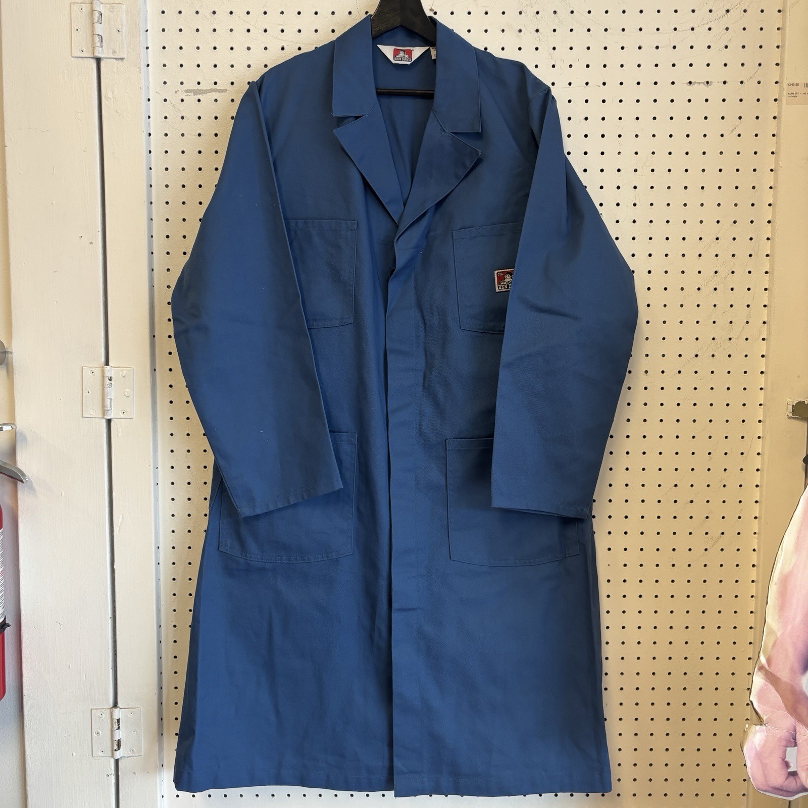 Ben Davis Canvas Workwear Lab Coat Belted French Blue USA 42R