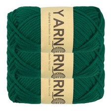 3Pcs Crocheting Yarn, 2mm Dark Green Acrylic Yarn 76 g/2.6 oz ,164 Yards Total