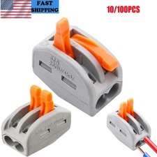 2-Port Lever Nut Conductor Compact Wire Connector Fast Connection Terminal Block