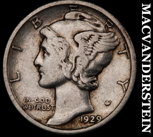 1929 Mercury Dime- Silver- Scarce Better Date No Reserve #J3939