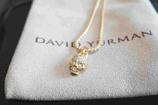 NewDavidYurmanMemento Skull Small Pendant 18K Gold diamond 17”