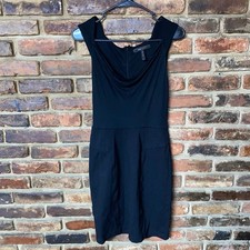BCBGMaxAzria Black Sleeveless Cowl Neck Little Mini Dress Women's Size 6