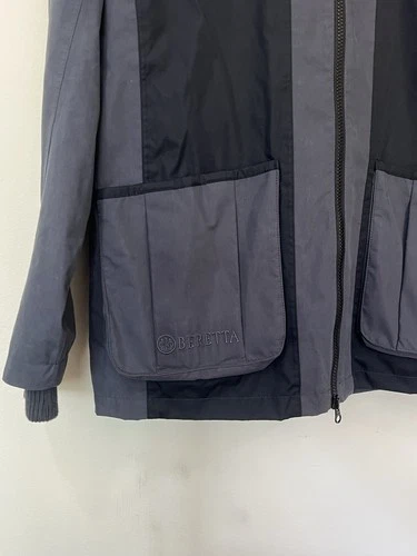 Beretta Bisley Waterproof Shooting Jacket Men's Size Medium Grey Black EUC image 2