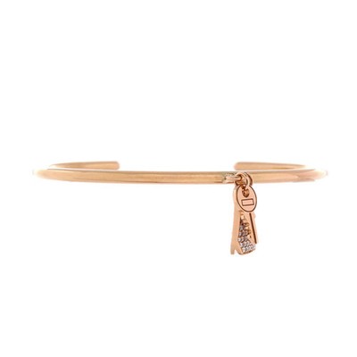 Hermes Kelly Clochette Cuff Bracelet 18K Rose Gold with Diamonds Small