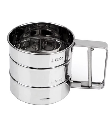 Edelstahl Sieb Tasse Backen Puderzucker Streuer Backformen Pulver Mehl Mesh